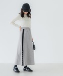 ロング スカート ソフトスウェットサイドライン...の詳細画像5