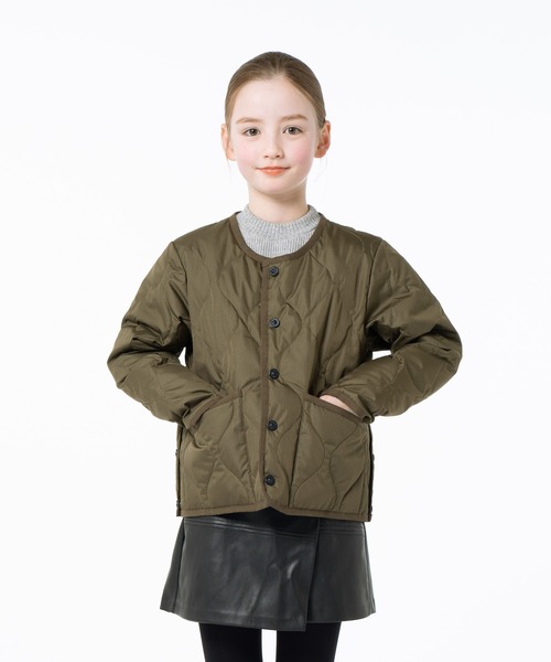 【新品タグ付き】【KIDS】TAIONミリタリー クルーネック ダウンジャケット TAION ダウン アウター 「TAION(タイオン)」「キッズ