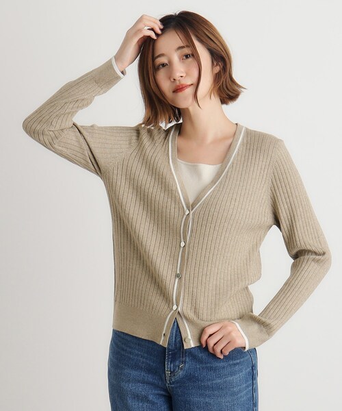 grove（グローブ） カーディガン ウール混ラメアンサンブル対応