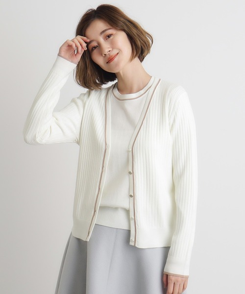 grove（グローブ） カーディガン ウール混ラメアンサンブル対応