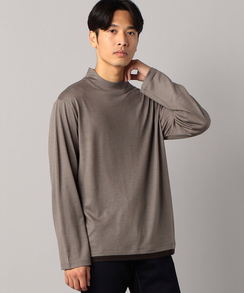 COMME CA MEN（コムサメン） tシャツ ウール天竺 モックネック長袖T 