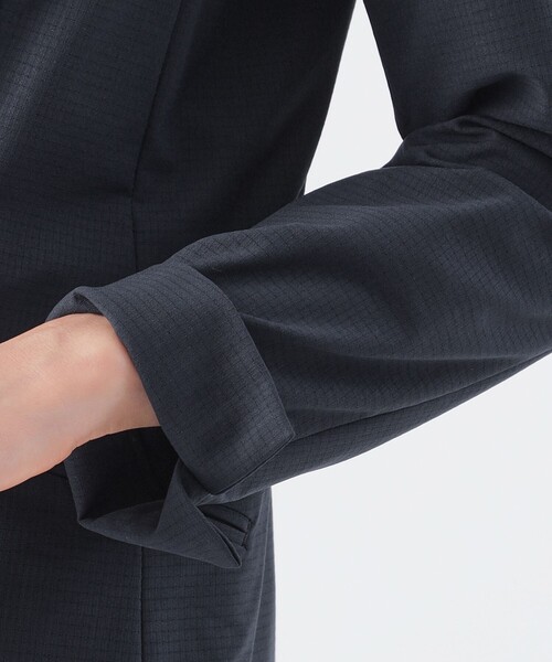 TRANS WORK☆未使用size44ノーカラージャケット紺色定価38500円 TRANS WORK（トランスワーク） ジャケット ノーカラージャケット 「美