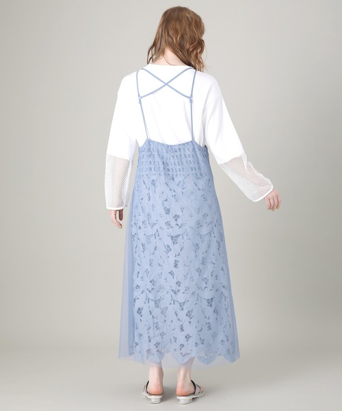 AULA AILA tシャツ メッシュドッキングロングTシャツ レディース