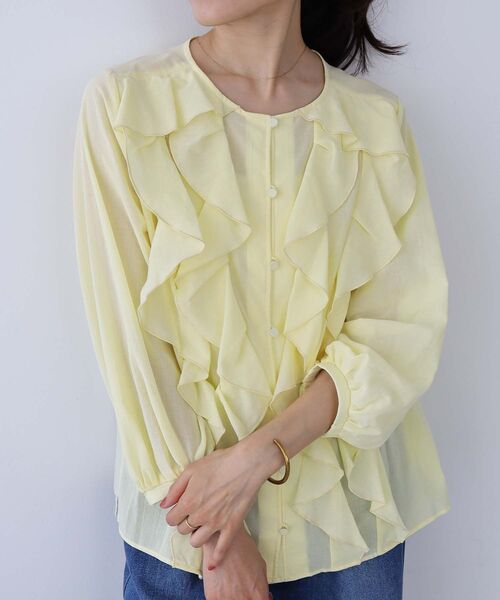 le.coeur blanc（ルクールブラン） ブラウス シャツ フロントフリル