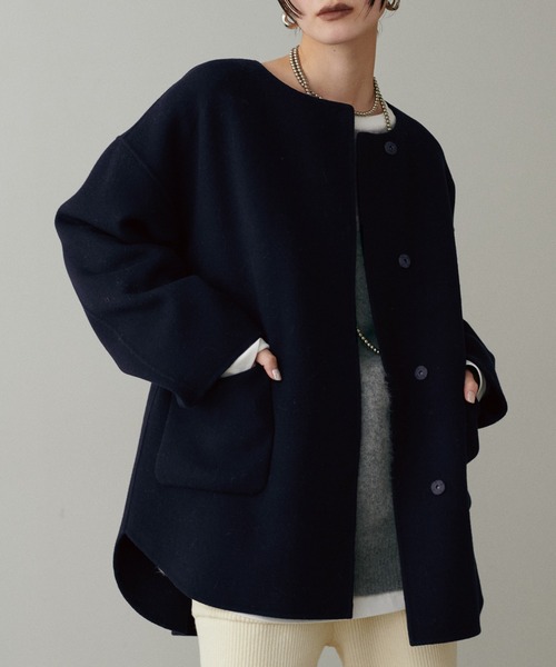 LARUTA（ラルータ） 「LARUTA」ラウンドヘムWフェイスリバーコート