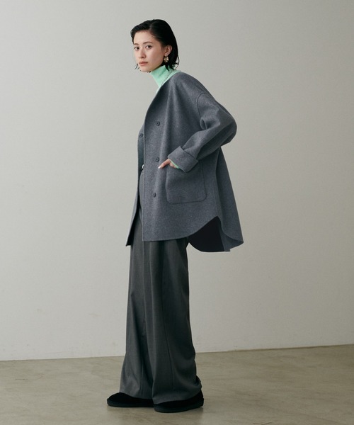 LARUTA（ラルータ） 「LARUTA」ラウンドヘムWフェイスリバーコート