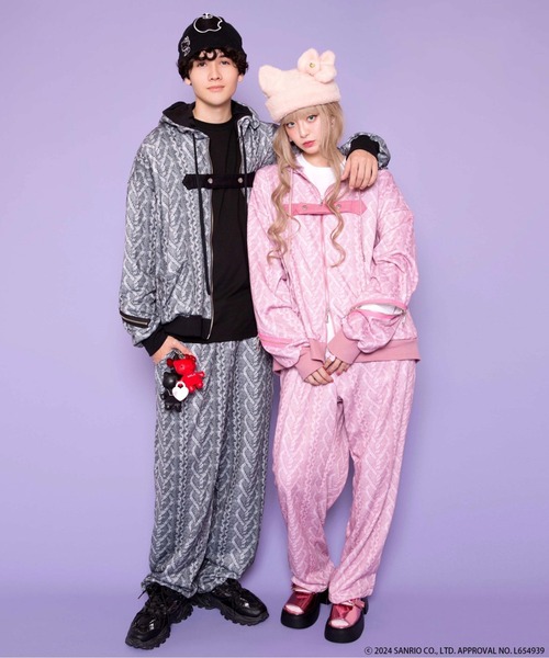ワイドパンツ スウェットパンツ ジャージ ケーブル スウェットパンツ メンズ レディースの画像