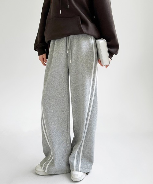 COCOMOMO スウェットパンツ ジャージ 裏起毛 ラインパンツ スウェット