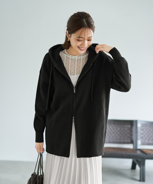 STYLE DELI（スタイルデリ） パーカー ダブルファスナーニットパーカー