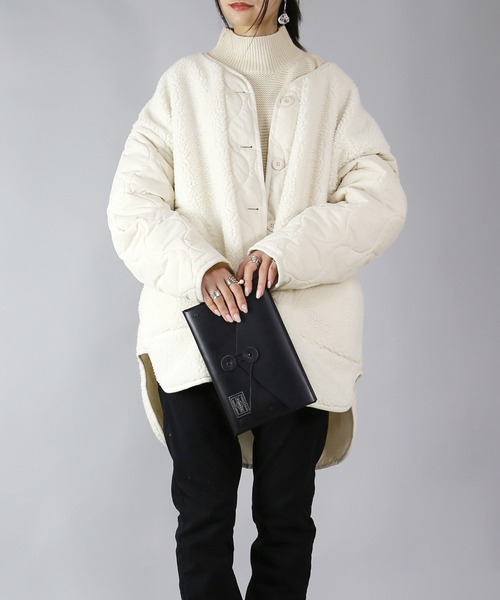 「and it_」 ノーカラージャケット M アイボリー レディース_画像6