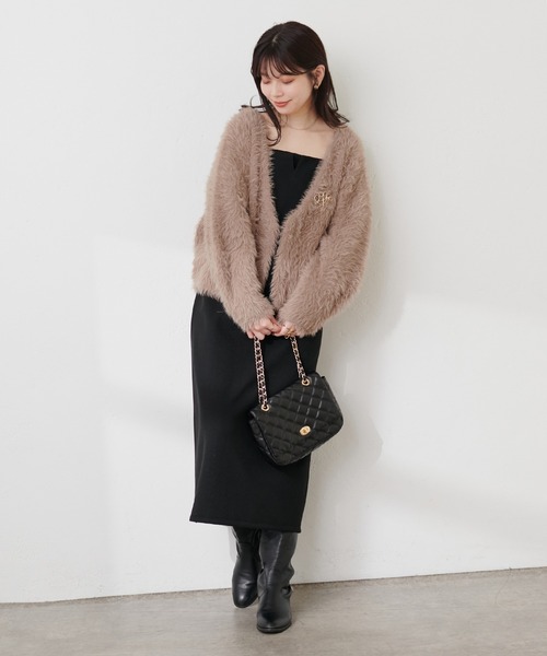 「natural couture」 ニットカーディガン FREE モカ レディース_画像4