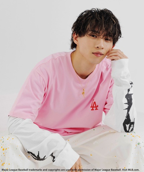 tシャツ 「平野莉玖コラボ」「MLB」photoTシャツ レディース メンズ BACK TO THE FIELD tシャツ 「平野莉玖コラボ」「MLB」photoT