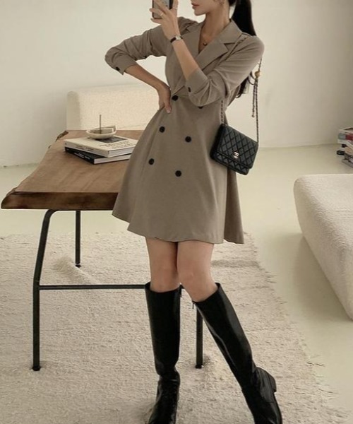 ワンピース ダブルボタン 美シルエットワンピース : ZOZOTOWN Yahoo!店