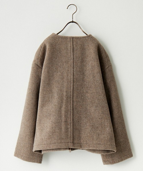 Danton（ダントン） ノーカラージャケット 38 ベージュ レディース