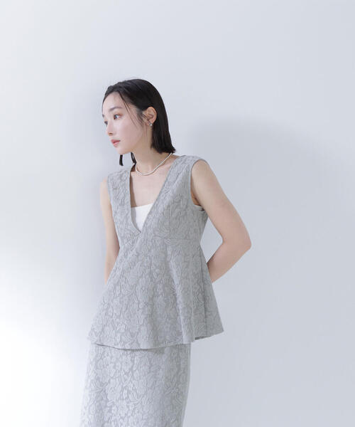 NATURAL BEAUTY BASIC ワンピース ペプラムレースセットアップ