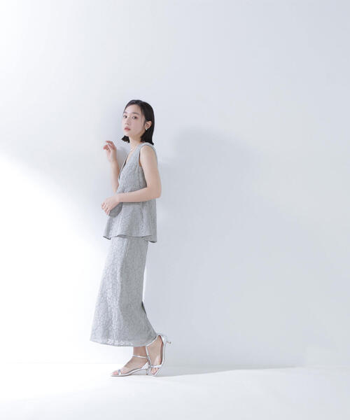 NATURAL BEAUTY BASIC ワンピース ペプラムレースセットアップ