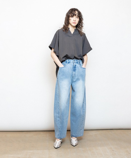 OSMOSIS ジーンズ デニム デニムパンツ タックデニムパンツ