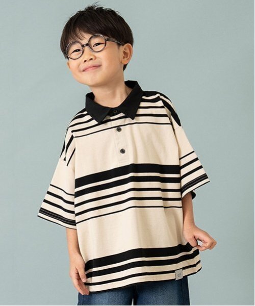 petit main and D. tシャツ 「親子リンク」Kids衿つきラガー半T キッズ