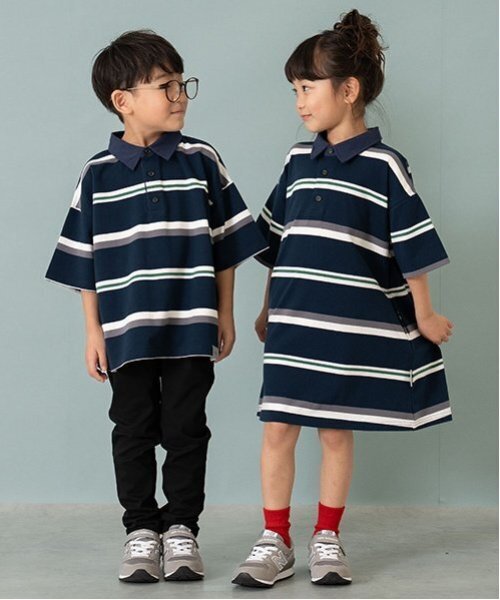 petit main and D. tシャツ 「親子リンク」KIDS衿つきラガー半袖T