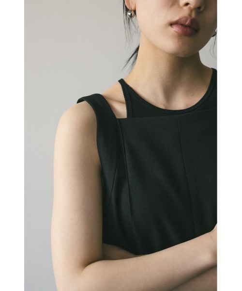 STYLEMIXER 完売品　ブラックノースリーブサロペット Mサイズ STYLEMIXER（スタイルミキサー） サロペット オーバーオール スクエア