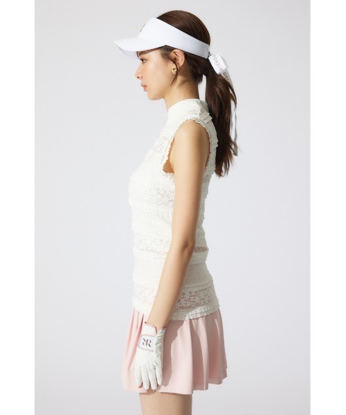 tシャツ 「RIENDA GOLF」カットレーストップス 夏服 ノースリーブトップス レディース RIENDA GOLF tシャツ 「RIENDA GOLF」カットレーストップス 夏服