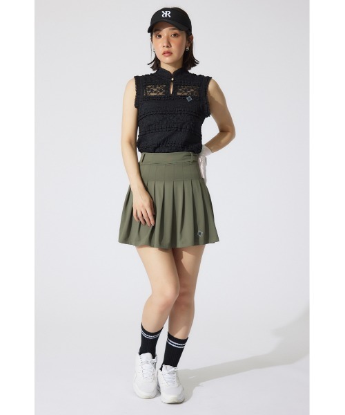 tシャツ 「RIENDA GOLF」カットレーストップス 夏服 ノースリーブトップス レディース RIENDA GOLF tシャツ 「RIENDA GOLF」カットレーストップス 夏服