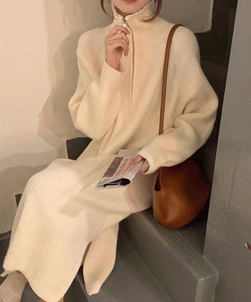 「a lot of love」 ニットワンピース FREE オフホワイト レディース_画像2