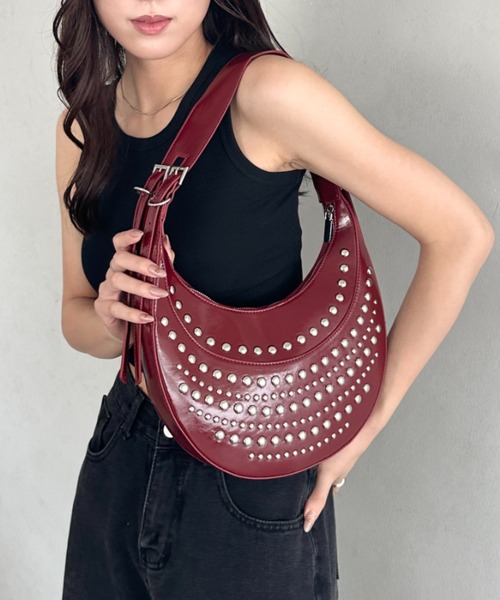 ハンドバッグ スタッズハーフムーンバッグ : ZOZOTOWN Yahoo!店 - 通販