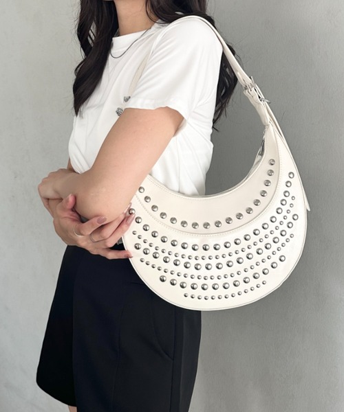 ハンドバッグ スタッズハーフムーンバッグ : ZOZOTOWN Yahoo!店 - 通販