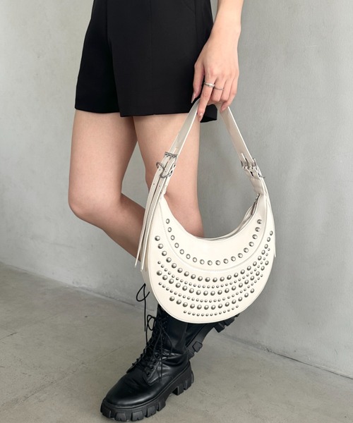 ハンドバッグ スタッズハーフムーンバッグ : ZOZOTOWN Yahoo!店 - 通販