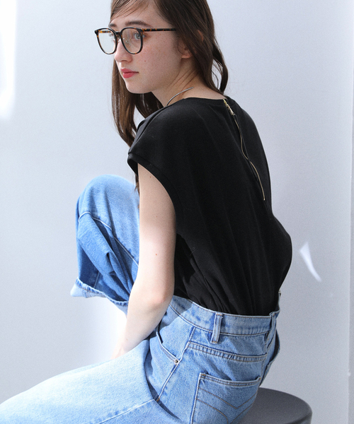 tシャツ 「接触冷感」切替フレンチプルオーバーカットソー レディース kmc-fashion_tr91008