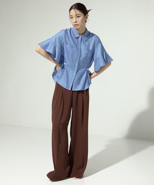 ブラウス シャツ 「STUDIOUS/ステュディオス」Hem Flare 2way Blouse/ヘムフレアブラウス レディース STUDIOUS/ステュディオス】Hem Flare 2way Blouse/ヘムフレア