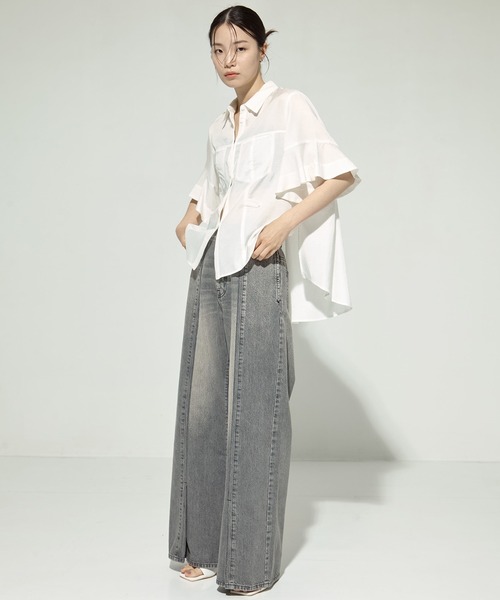 STUDIOUS ステュディオス 2WAYスタンドブラウス        イエナ STUDIOUS/ステュディオス】Hem Flare 2way Blouse/ヘムフレアブラウス