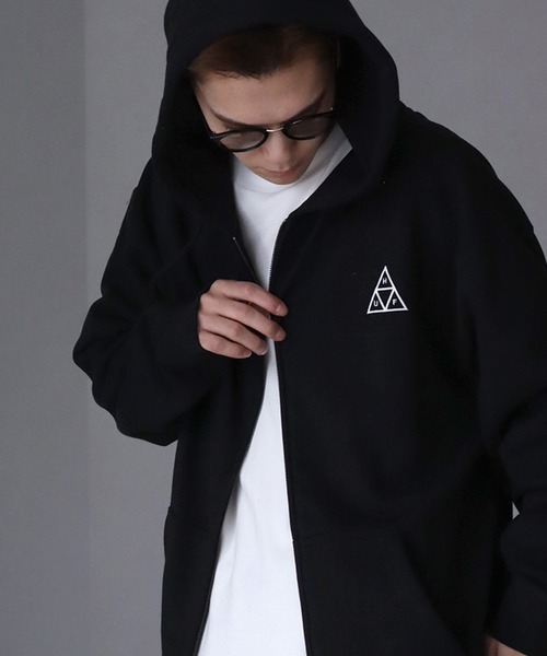 HUF 「HUF」 ジップアップパーカー L グレー メンズ : ZOZOTOWN