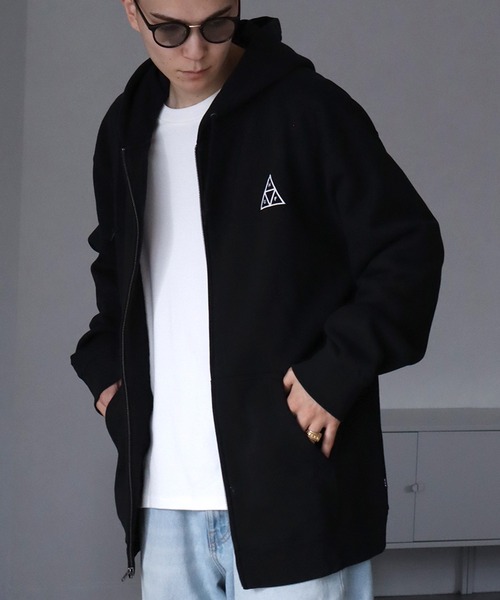 HUF 「HUF」 ジップアップパーカー L グレー メンズ : ZOZOTOWN