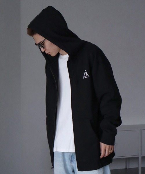 HUF ハフ グレー ジップ パーカー L HUF 「HUF」 ジップアップパーカー L グレー メンズ : ZOZOTOWN