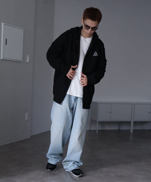 HUF 「HUF」 ジップアップパーカー L グレー メンズ : ZOZOTOWN