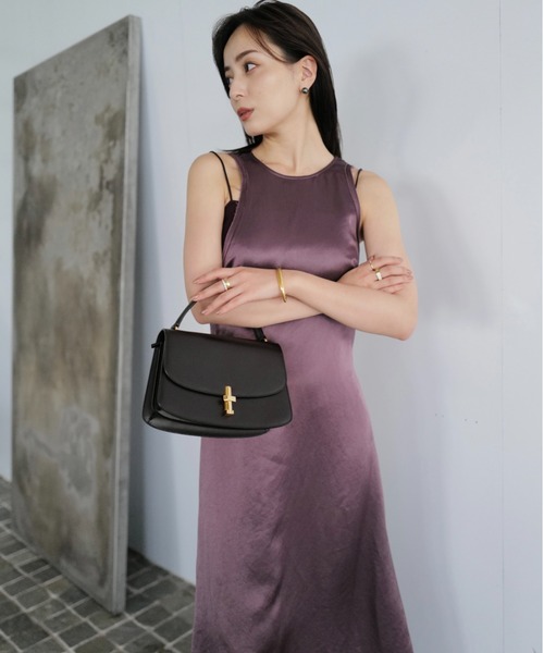 【完売品】anuans（アニュアンス）サテンアメスリワンピース mauve anuans（アニュアンス） パーティードレス ワンピース サテンアメスリ
