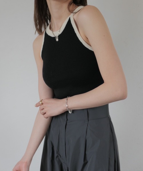 「Reurie'」 ノースリーブニット FREE ブルー レディース_画像6