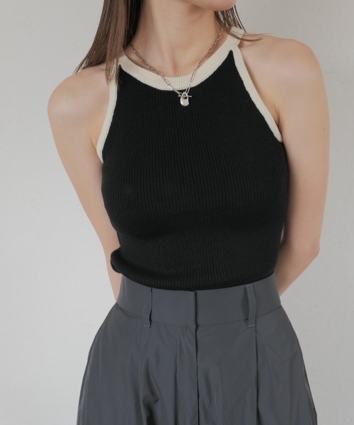 「Reurie'」 ノースリーブニット FREE ブルー レディース_画像7