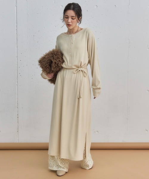 ドゥ アルシーヴ（Doux archives）/２ＷＡＹヘンリーネックリブワンピース DOUX ARCHIVES（ドゥアルシーヴ） ワンピース 2WAYヘンリーネックリブ