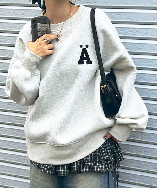GeeRA（ジーラ） トレーナー スウェット サガラ刺繍オーバーサイズ裏