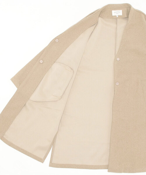 「Samansa Mos2 blue」 ノーカラーコート MEDIUM シルバーグレー レディース_画像3