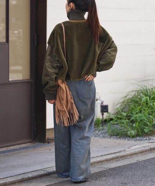 etsinta ブルゾン アウター 「etsinta」ファー切替ショート