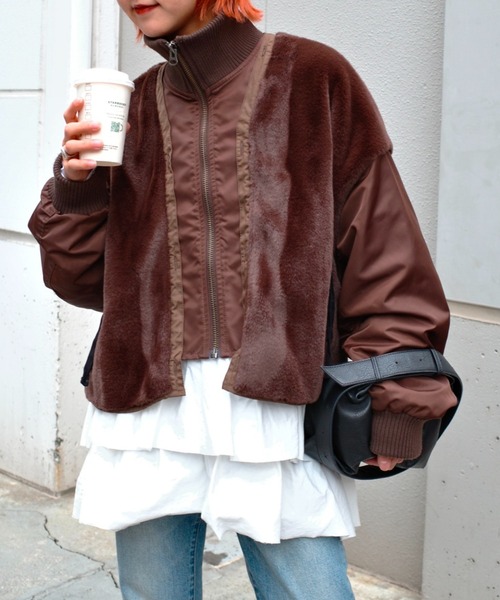 etsinta（エシンタ） ブルゾン アウター 「etsinta」ファー切替