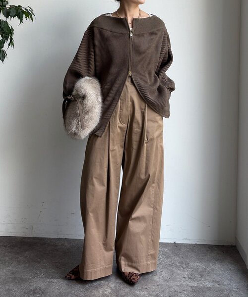 新品未使用DOUDOUニット DouDou（ドゥドゥ） ニット セーター フロントジップニット レディース