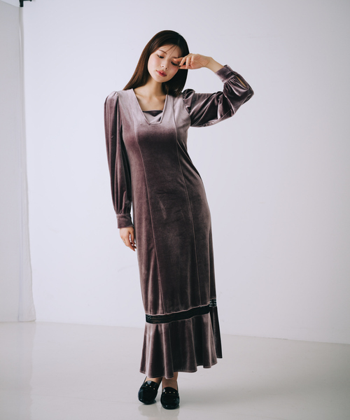 SELFIST（セルフィスト） ワンピース 2wayベロアマーメイドワンピース