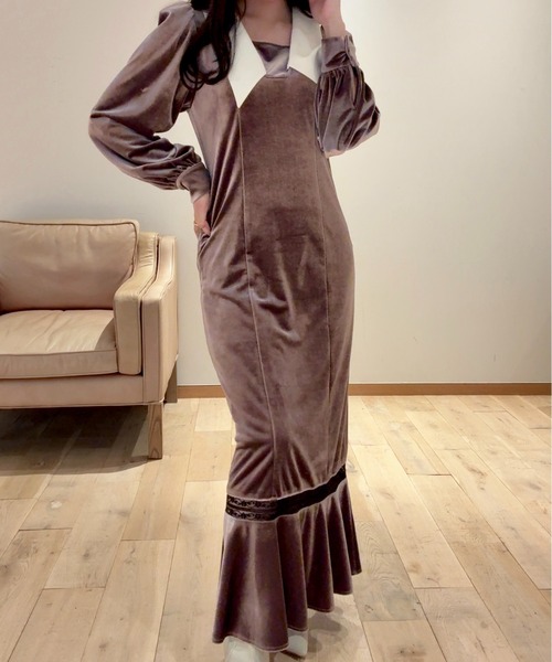 SELFIST（セルフィスト） ワンピース 2wayベロアマーメイドワンピース