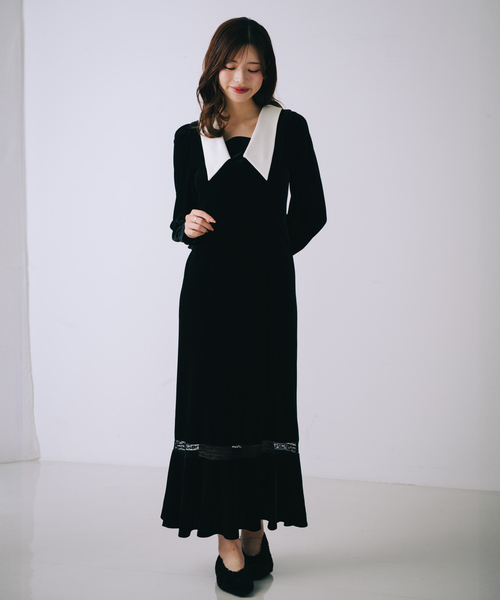 SELFIST（セルフィスト） ワンピース 2wayベロアマーメイドワンピース