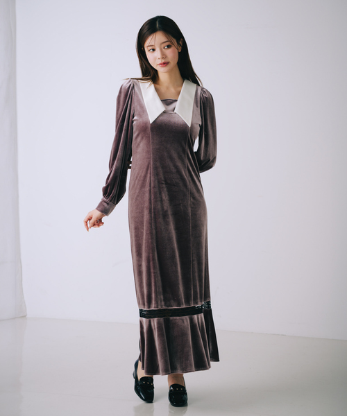 SELFIST（セルフィスト） ワンピース 2wayベロアマーメイドワンピース